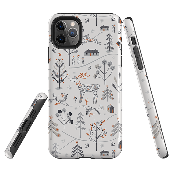 iPhone phone case-Winterfold A By Ali Brookes-Product Details Raised bevel to protect screen from scratches. Impact resistant polycarbonate shell and shock absorbing inner TPU liner. Secure fit with design wrapping around side of the case and full access to ports. Compatible with Qi-standard wireless charging. Thickness 1/8 inch (3mm), weight 30g. Compatibility See drop down menu for options, please select the right case as we print to order.-Stringberry