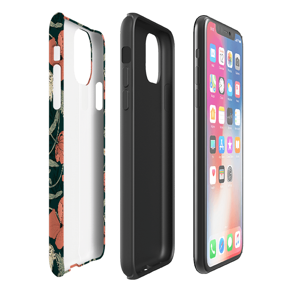 iPhone phone case-Woodcroft-Product Details Raised bevel to protect screen from scratches. Impact resistant polycarbonate shell and shock absorbing inner TPU liner. Secure fit with design wrapping around side of the case and full access to ports. Compatible with Qi-standard wireless charging. Thickness 1/8 inch (3mm), weight 30g. Compatibility See drop down menu for options, please select the right case as we print to order.-Stringberry