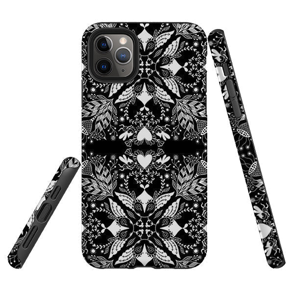 iPhone phone case-Woodfolk By Mia Underwood-Product Details Raised bevel to protect screen from scratches. Impact resistant polycarbonate shell and shock absorbing inner TPU liner. Secure fit with design wrapping around side of the case and full access to ports. Compatible with Qi-standard wireless charging. Thickness 1/8 inch (3mm), weight 30g. Compatibility See drop down menu for options, please select the right case as we print to order.-Stringberry