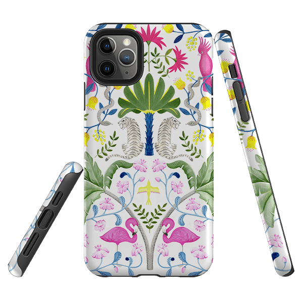 iPhone phone case-Animal Pattern By Bex Parkin-Product Details Raised bevel to protect screen from scratches. Impact resistant polycarbonate shell and shock absorbing inner TPU liner. Secure fit with design wrapping around side of the case and full access to ports. Compatible with Qi-standard wireless charging. Thickness 1/8 inch (3mm), weight 30g. Compatibility See drop down menu for options, please select the right case as we print to order.-Stringberry