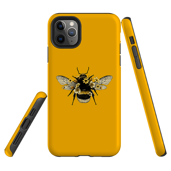 iPhone phone case-Bee I Honey-Product Details Raised bevel to protect screen from scratches. Impact resistant polycarbonate shell and shock absorbing inner TPU liner. Secure fit with design wrapping around side of the case and full access to ports. Compatible with Qi-standard wireless charging. Thickness 1/8 inch (3mm), weight 30g. Compatibility See drop down menu for options, please select the right case as we print to order.-Stringberry