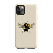 iPhone phone case-Bee I-Product Details Raised bevel to protect screen from scratches. Impact resistant polycarbonate shell and shock absorbing inner TPU liner. Secure fit with design wrapping around side of the case and full access to ports. Compatible with Qi-standard wireless charging. Thickness 1/8 inch (3mm), weight 30g. Compatibility See drop down menu for options, please select the right case as we print to order.-Stringberry