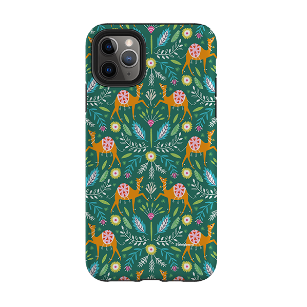 iPhone Tough Case - Camel Damask By Ali Brookes