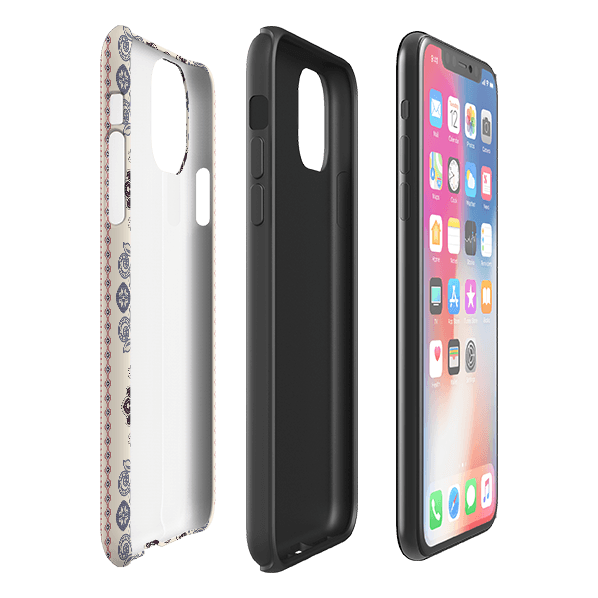 iPhone phone case-Clovelly-Product Details Raised bevel to protect screen from scratches. Impact resistant polycarbonate shell and shock absorbing inner TPU liner. Secure fit with design wrapping around side of the case and full access to ports. Compatible with Qi-standard wireless charging. Thickness 1/8 inch (3mm), weight 30g. Compatibility See drop down menu for options, please select the right case as we print to order.-Stringberry