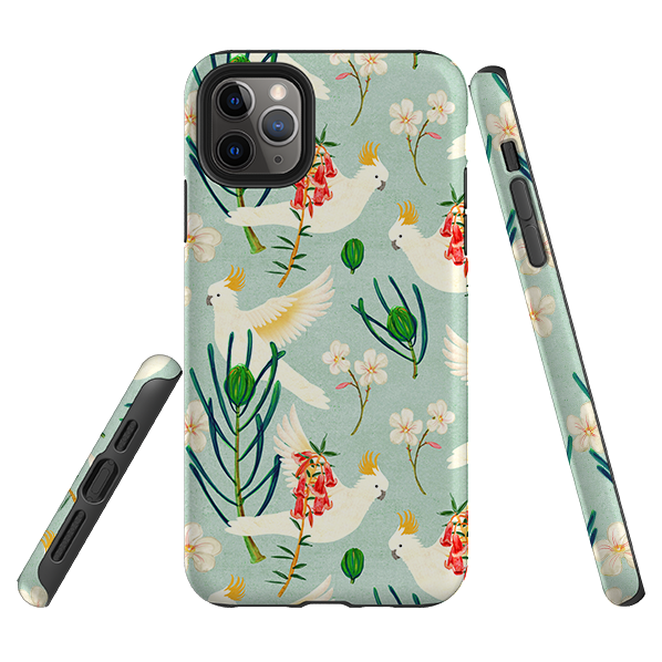 iPhone Tough Case - Cockatoo And Flowers By Katherine Quinn