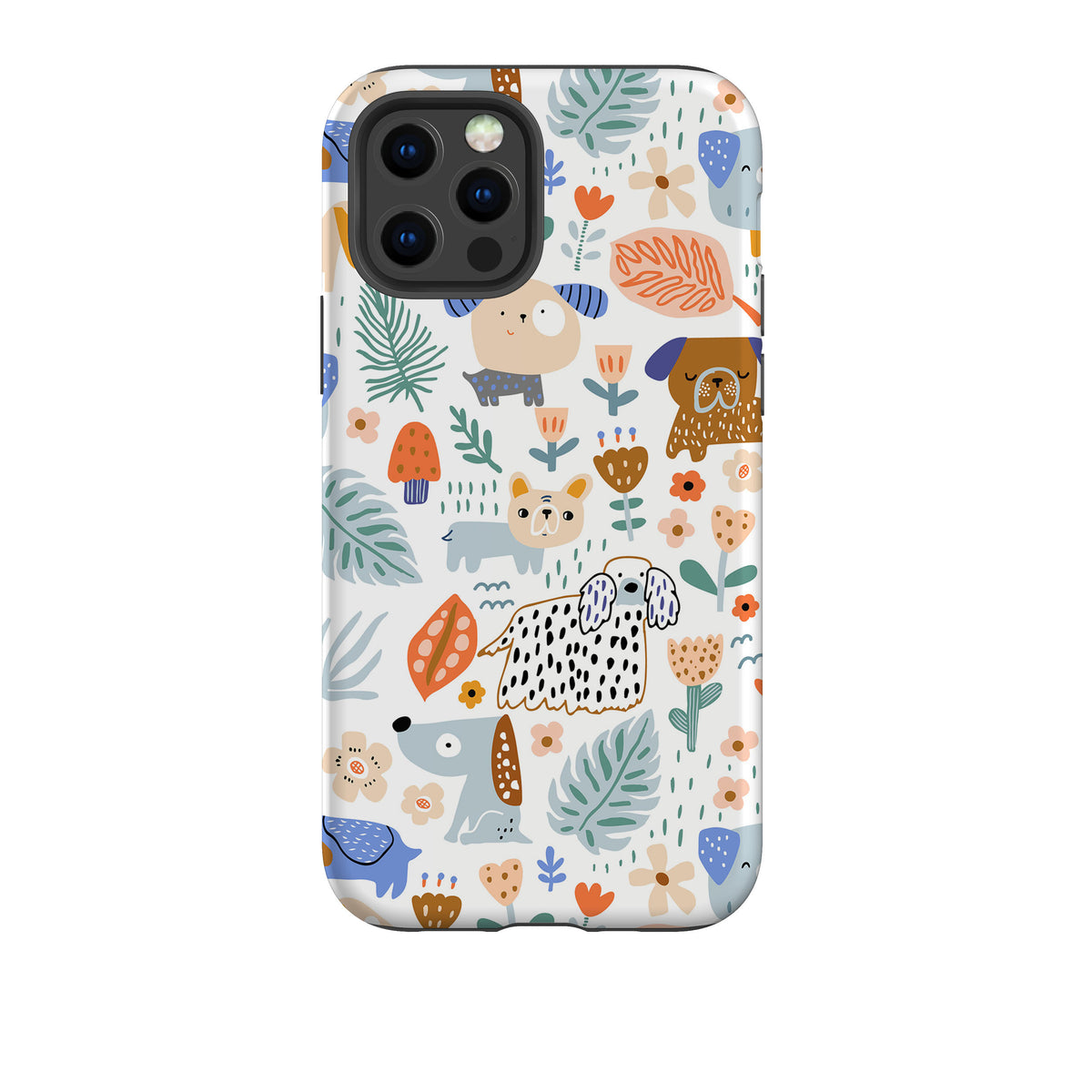 iPhone Tough Case - Dog Floral Pattern