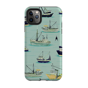 iPhone Tough Case - Fishing Boats Blue By Katherine Quinn