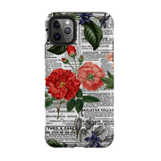iPhone phone case-Floral Newsprint-Product Details Raised bevel to protect screen from scratches. Impact resistant polycarbonate shell and shock absorbing inner TPU liner. Secure fit with design wrapping around side of the case and full access to ports. Compatible with Qi-standard wireless charging. Thickness 1/8 inch (3mm), weight 30g. Compatibility See drop down menu for options, please select the right case as we print to order.-Stringberry