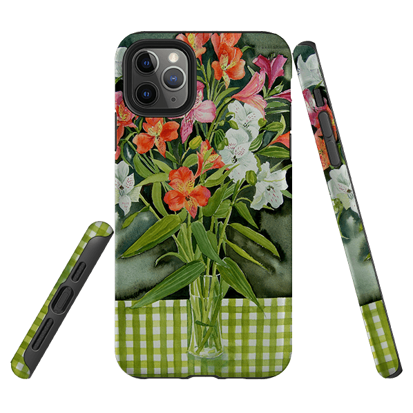 iPhone phone case-Fresias By Mary Stubberfield-Product Details Raised bevel to protect screen from scratches. Impact resistant polycarbonate shell and shock absorbing inner TPU liner. Secure fit with design wrapping around side of the case and full access to ports. Compatible with Qi-standard wireless charging. Thickness 1/8 inch (3mm), weight 30g. Compatibility See drop down menu for options, please select the right case as we print to order.-Stringberry