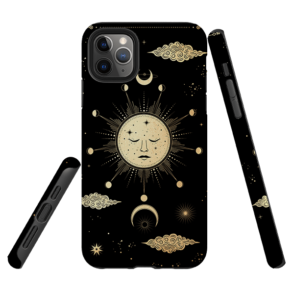 iPhone phone case-Full Moon-Product Details Raised bevel to protect screen from scratches. Impact resistant polycarbonate shell and shock absorbing inner TPU liner. Secure fit with design wrapping around side of the case and full access to ports. Compatible with Qi-standard wireless charging. Thickness 1/8 inch (3mm), weight 30g. Compatibility See drop down menu for options, please select the right case as we print to order.-Stringberry