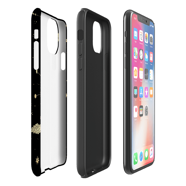 iPhone phone case-Full Moon-Product Details Raised bevel to protect screen from scratches. Impact resistant polycarbonate shell and shock absorbing inner TPU liner. Secure fit with design wrapping around side of the case and full access to ports. Compatible with Qi-standard wireless charging. Thickness 1/8 inch (3mm), weight 30g. Compatibility See drop down menu for options, please select the right case as we print to order.-Stringberry