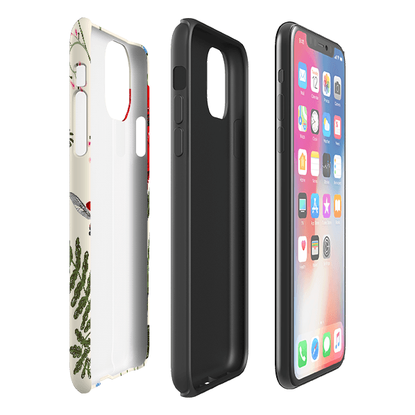 iPhone phone case-Garden Delight-Product Details Raised bevel to protect screen from scratches. Impact resistant polycarbonate shell and shock absorbing inner TPU liner. Secure fit with design wrapping around side of the case and full access to ports. Compatible with Qi-standard wireless charging. Thickness 1/8 inch (3mm), weight 30g. Compatibility See drop down menu for options, please select the right case as we print to order.-Stringberry