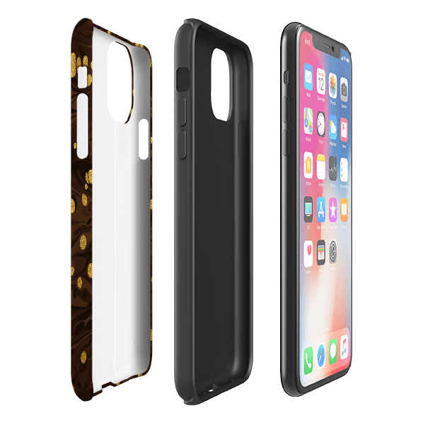 iPhone phone case-Ginger Soda-Product Details Raised bevel to protect screen from scratches. Impact resistant polycarbonate shell and shock absorbing inner TPU liner. Secure fit with design wrapping around side of the case and full access to ports. Compatible with Qi-standard wireless charging. Thickness 1/8 inch (3mm), weight 30g. Compatibility See drop down menu for options, please select the right case as we print to order.-Stringberry