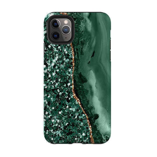 iPhone phone case-Green Shade (case does not glitter)-Product Details Raised bevel to protect screen from scratches. Impact resistant polycarbonate shell and shock absorbing inner TPU liner. Secure fit with design wrapping around side of the case and full access to ports. Compatible with Qi-standard wireless charging. Thickness 1/8 inch (3mm), weight 30g. Compatibility See drop down menu for options, please select the right case as we print to order.-Stringberry