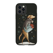 iPhone phone case-Home For Xmas-Product Details Raised bevel to protect screen from scratches. Impact resistant polycarbonate shell and shock absorbing inner TPU liner. Secure fit with design wrapping around side of the case and full access to ports. Compatible with Qi-standard wireless charging. Thickness 1/8 inch (3mm), weight 30g. Compatibility See drop down menu for options, please select the right case as we print to order.-Stringberry