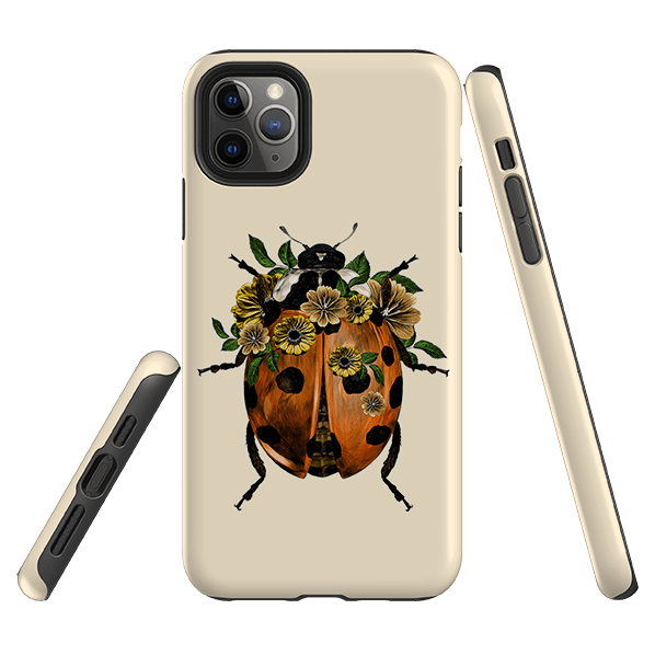 iPhone phone case-Ladybug-Product Details Raised bevel to protect screen from scratches. Impact resistant polycarbonate shell and shock absorbing inner TPU liner. Secure fit with design wrapping around side of the case and full access to ports. Compatible with Qi-standard wireless charging. Thickness 1/8 inch (3mm), weight 30g. Compatibility See drop down menu for options, please select the right case as we print to order.-Stringberry