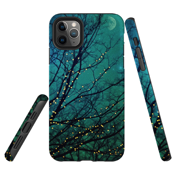 iPhone phone case-Magical Nights-Product Details Raised bevel to protect screen from scratches. Impact resistant polycarbonate shell and shock absorbing inner TPU liner. Secure fit with design wrapping around side of the case and full access to ports. Compatible with Qi-standard wireless charging. Thickness 1/8 inch (3mm), weight 30g. Compatibility See drop down menu for options, please select the right case as we print to order.-Stringberry