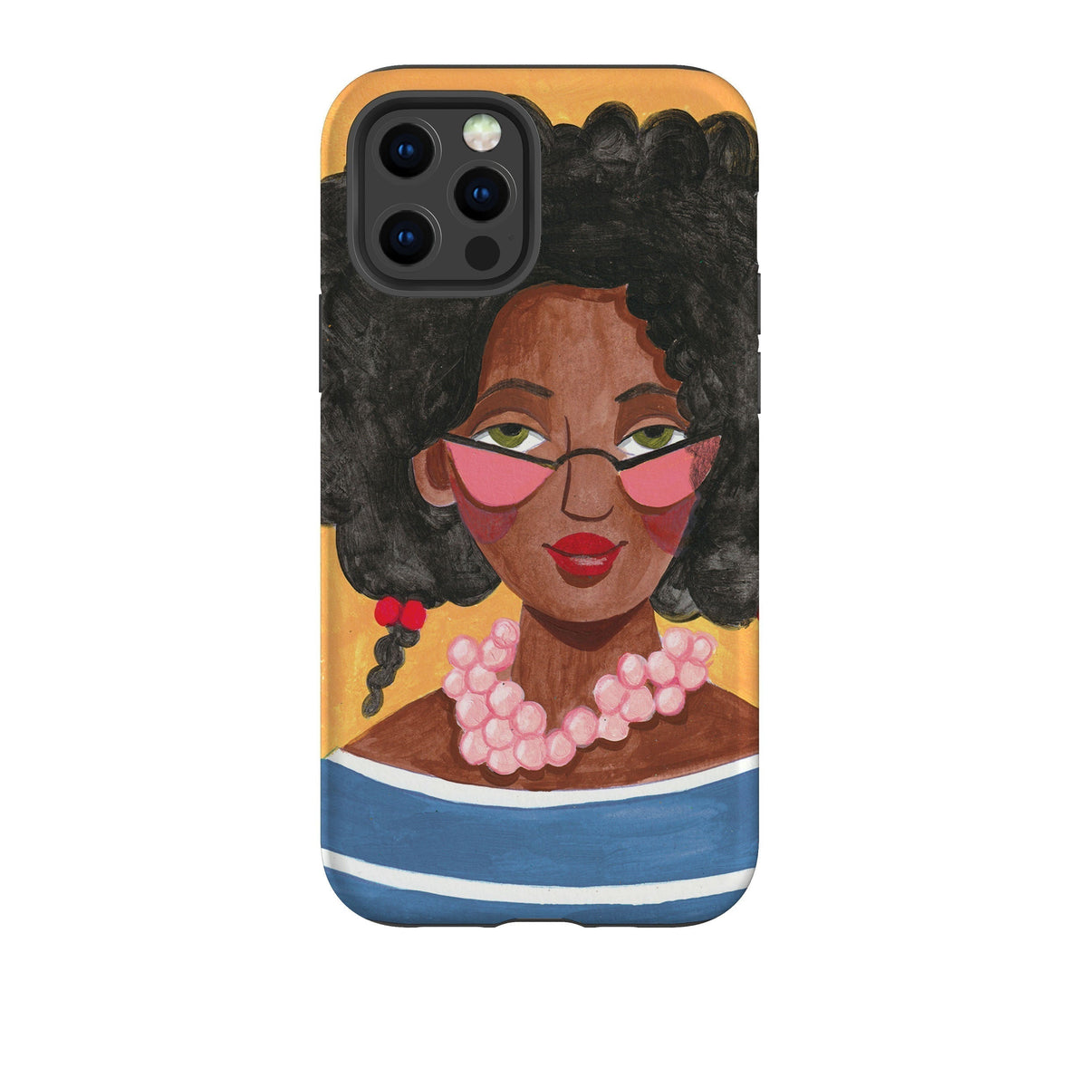 iPhone phone case-Me By Caroline Bonne Muller-Product Details Raised bevel to protect screen from scratches. Impact resistant polycarbonate shell and shock absorbing inner TPU liner. Secure fit with design wrapping around side of the case and full access to ports. Compatible with Qi-standard wireless charging. Thickness 1/8 inch (3mm), weight 30g. Compatibility See drop down menu for options, please select the right case as we print to order.-Stringberry