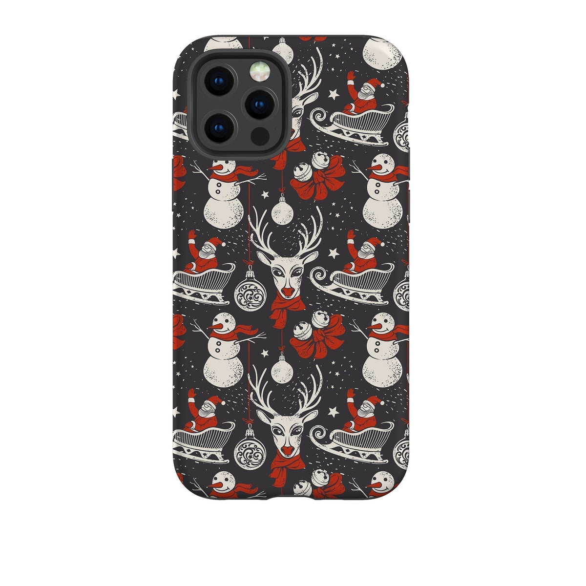 iPhone phone case-O Santa-Product Details Raised bevel to protect screen from scratches. Impact resistant polycarbonate shell and shock absorbing inner TPU liner. Secure fit with design wrapping around side of the case and full access to ports. Compatible with Qi-standard wireless charging. Thickness 1/8 inch (3mm), weight 30g. Compatibility See drop down menu for options, please select the right case as we print to order.-Stringberry