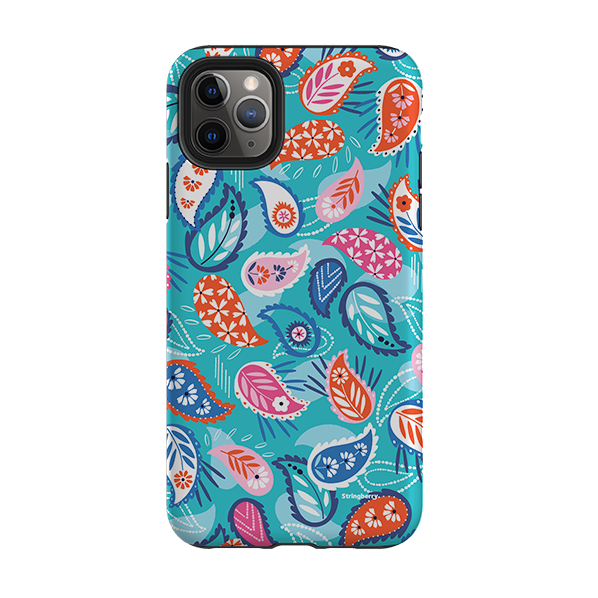 iPhone Tough Case - Paisley Blue By Ali Brookes