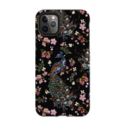 iPhone Tough Case - Peacock and Cherry Blossoms Dark By Helen Ahpornsiri