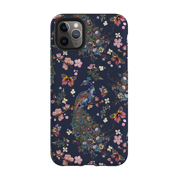 iPhone Tough Case - Peacock and Cherry Blossoms Iris By Helen Ahpornsiri
