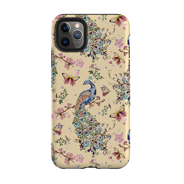 iPhone Tough Case - Peacock and Cherry Blossoms Lilly By Helen Ahpornsiri
