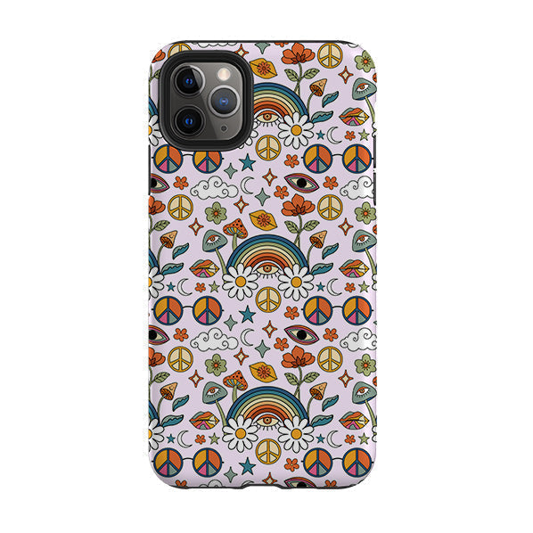 iPhone phone case-Rainbow Days-Product Details Raised bevel to protect screen from scratches. Impact resistant polycarbonate shell and shock absorbing inner TPU liner. Secure fit with design wrapping around side of the case and full access to ports. Compatible with Qi-standard wireless charging. Thickness 1/8 inch (3mm), weight 30g. Compatibility See drop down menu for options, please select the right case as we print to order.-Stringberry