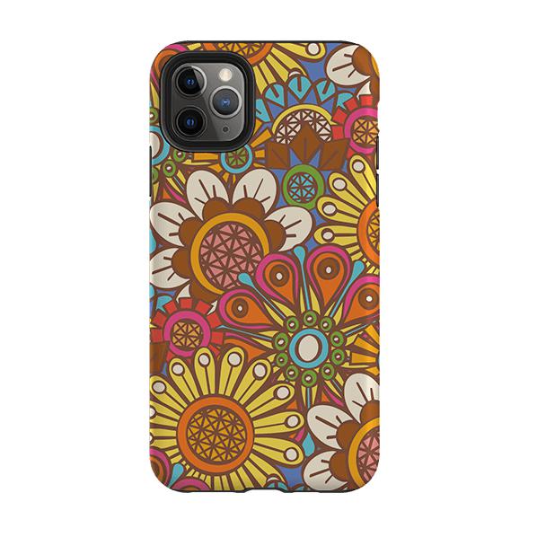 iPhone phone case-Retro Posy Brights By Amelia Bowman-Product Details Raised bevel to protect screen from scratches. Impact resistant polycarbonate shell and shock absorbing inner TPU liner. Secure fit with design wrapping around side of the case and full access to ports. Compatible with Qi-standard wireless charging. Thickness 1/8 inch (3mm), weight 30g. Compatibility See drop down menu for options, please select the right case as we print to order.-Stringberry