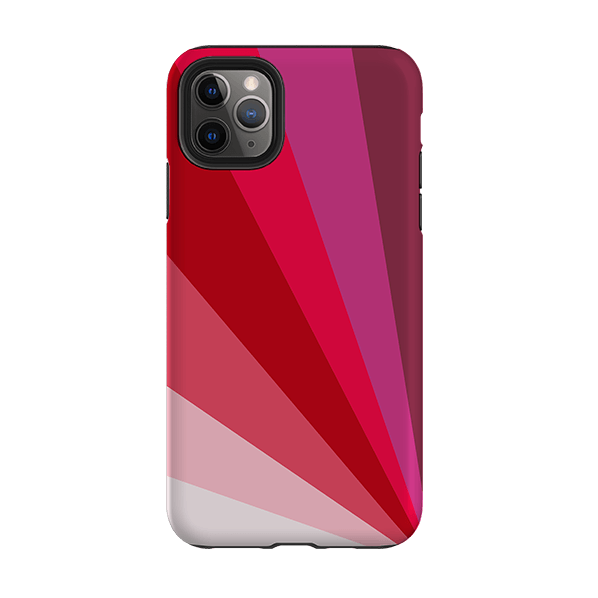 iPhone phone case-Ruby Fan By Kitty Joseph-Product Details Raised bevel to protect screen from scratches. Impact resistant polycarbonate shell and shock absorbing inner TPU liner. Secure fit with design wrapping around side of the case and full access to ports. Compatible with Qi-standard wireless charging. Thickness 1/8 inch (3mm), weight 30g. Compatibility See drop down menu for options, please select the right case as we print to order.-Stringberry