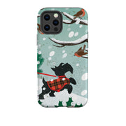 iPhone Tough Case - Scottie in Snow By Liane Payne