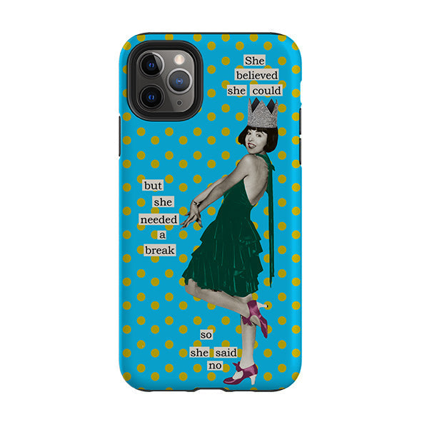 iPhone phone case-She Believed She Could By Clare Jordan-Product Details Raised bevel to protect screen from scratches. Impact resistant polycarbonate shell and shock absorbing inner TPU liner. Secure fit with design wrapping around side of the case and full access to ports. Compatible with Qi-standard wireless charging. Thickness 1/8 inch (3mm), weight 30g. Compatibility See drop down menu for options, please select the right case as we print to order.-Stringberry