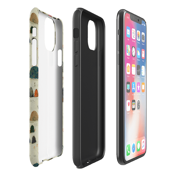 iPhone phone case-Sunset Mossy By Katherine Quinn-Product Details Raised bevel to protect screen from scratches. Impact resistant polycarbonate shell and shock absorbing inner TPU liner. Secure fit with design wrapping around side of the case and full access to ports. Compatible with Qi-standard wireless charging. Thickness 1/8 inch (3mm), weight 30g. Compatibility See drop down menu for options, please select the right case as we print to order.-Stringberry