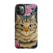 iPhone phone case-Tabby Cat By Mary Stubberfield-Product Details Raised bevel to protect screen from scratches. Impact resistant polycarbonate shell and shock absorbing inner TPU liner. Secure fit with design wrapping around side of the case and full access to ports. Compatible with Qi-standard wireless charging. Thickness 1/8 inch (3mm), weight 30g. Compatibility See drop down menu for options, please select the right case as we print to order.-Stringberry