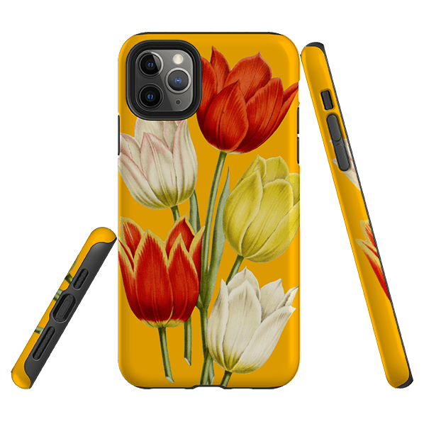 iPhone phone case-Tulips-Product Details Raised bevel to protect screen from scratches. Impact resistant polycarbonate shell and shock absorbing inner TPU liner. Secure fit with design wrapping around side of the case and full access to ports. Compatible with Qi-standard wireless charging. Thickness 1/8 inch (3mm), weight 30g. Compatibility See drop down menu for options, please select the right case as we print to order.-Stringberry