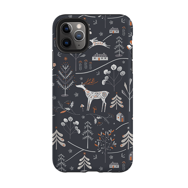 iPhone phone case-Winterfold B By Ali Brookes-Product Details Raised bevel to protect screen from scratches. Impact resistant polycarbonate shell and shock absorbing inner TPU liner. Secure fit with design wrapping around side of the case and full access to ports. Compatible with Qi-standard wireless charging. Thickness 1/8 inch (3mm), weight 30g. Compatibility See drop down menu for options, please select the right case as we print to order.-Stringberry