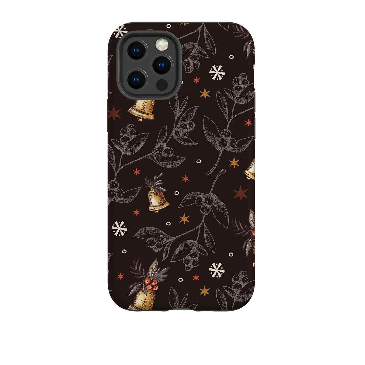iPhone phone case-Xmas Bells-Product Details Raised bevel to protect screen from scratches. Impact resistant polycarbonate shell and shock absorbing inner TPU liner. Secure fit with design wrapping around side of the case and full access to ports. Compatible with Qi-standard wireless charging. Thickness 1/8 inch (3mm), weight 30g. Compatibility See drop down menu for options, please select the right case as we print to order.-Stringberry