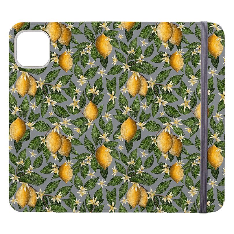 Wallet phone case-Lemons By Catherine Rowe-Vegan Leather Wallet Case Vegan leather. 3 slots for cards Fully printed exterior. Compatibility See drop down menu for options, please select the right case as we print to order.-Stringberry