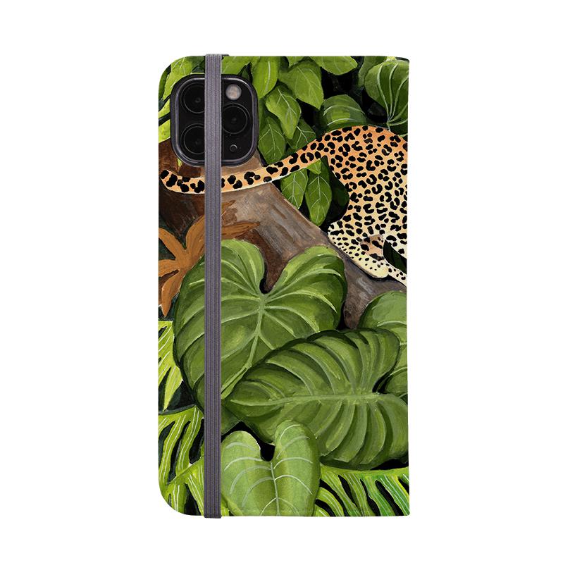 Wallet phone case-Leopard Poised By Bex Parkin-Vegan Leather Wallet Case Vegan leather. 3 slots for cards Fully printed exterior. Compatibility See drop down menu for options, please select the right case as we print to order.-Stringberry