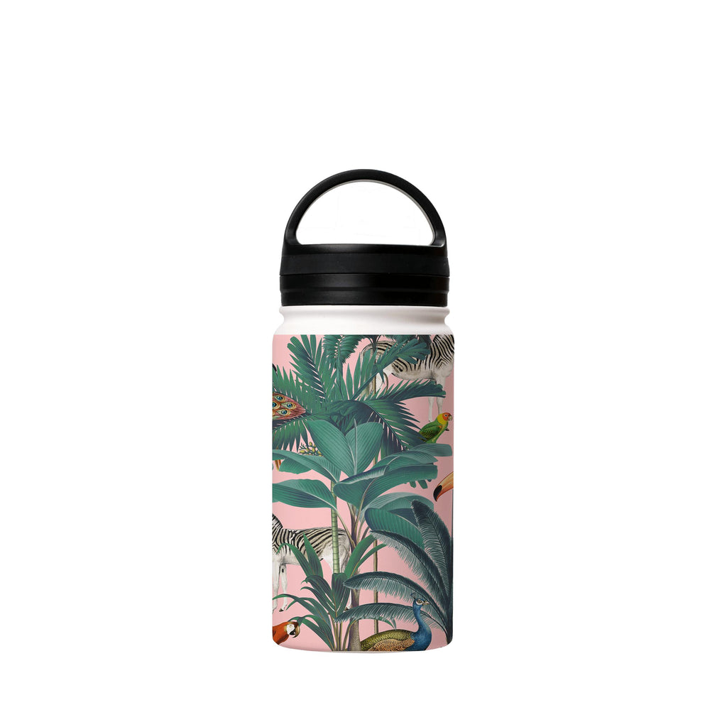 Water Bottles-Macelo Pink Insulated Stainless Steel Water Bottle-12oz (350ml)-handle cap-Insulated Steel Water Bottle Our insulated stainless steel bottle comes in 3 sizes- Small 12oz (350ml), Medium 18oz (530ml) and Large 32oz (945ml) . It comes with a leak proof cap Keeps water cool for 24 hours Also keeps things warm for up to 12 hours Choice of 3 lids ( Sport Cap, Handle Cap, Flip Cap ) for easy carrying Dishwasher Friendly Lightweight, durable and easy to carry Reusable, so it's safe for th