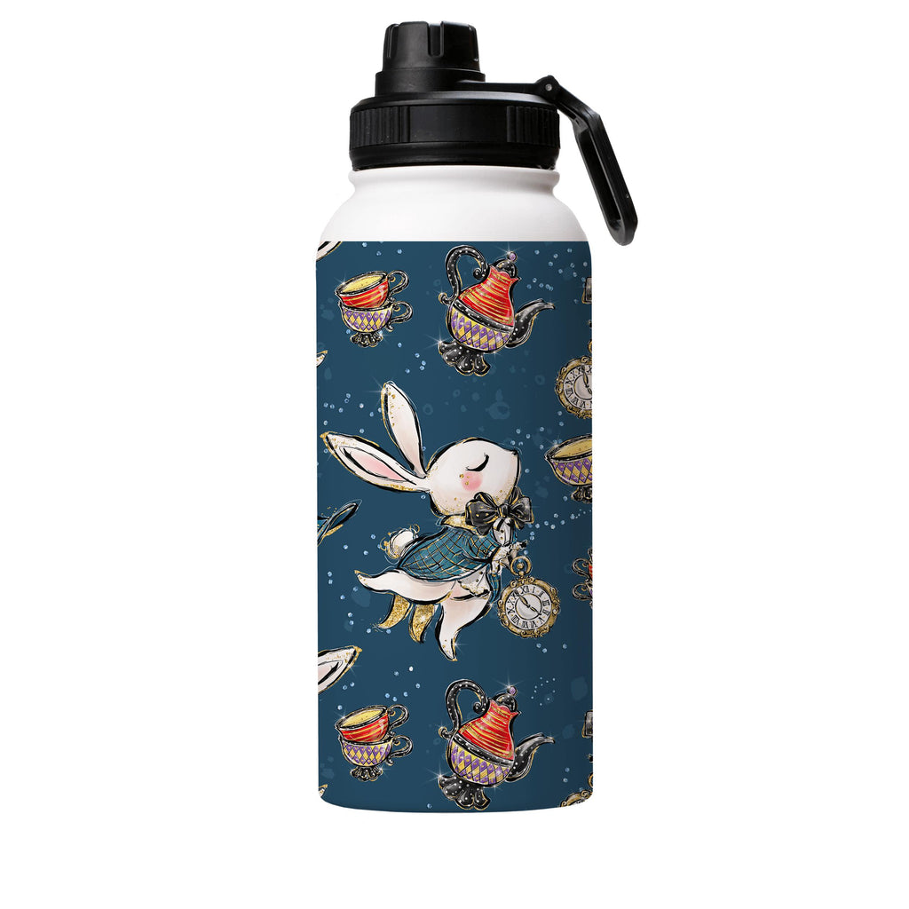 Water Bottles-Magic Alice Insulated Stainless Steel Water Bottle-32oz (945ml)-Sport cap-Insulated Steel Water Bottle Our insulated stainless steel bottle comes in 3 sizes- Small 12oz (350ml), Medium 18oz (530ml) and Large 32oz (945ml) . It comes with a leak proof cap Keeps water cool for 24 hours Also keeps things warm for up to 12 hours Choice of 3 lids ( Sport Cap, Handle Cap, Flip Cap ) for easy carrying Dishwasher Friendly Lightweight, durable and easy to carry Reusable, so it's safe for the