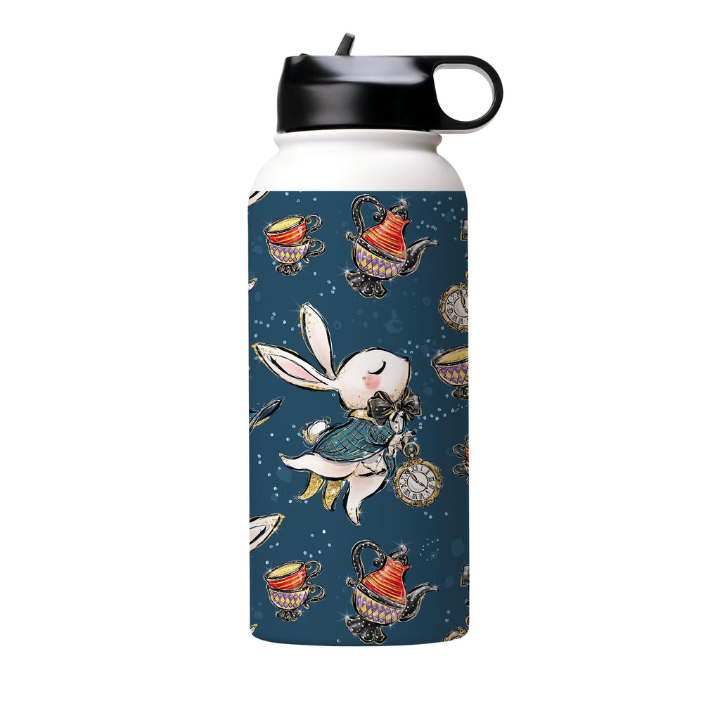 Water Bottles-Magic Alice Insulated Stainless Steel Water Bottle-32oz (945ml)-Flip cap-Insulated Steel Water Bottle Our insulated stainless steel bottle comes in 3 sizes- Small 12oz (350ml), Medium 18oz (530ml) and Large 32oz (945ml) . It comes with a leak proof cap Keeps water cool for 24 hours Also keeps things warm for up to 12 hours Choice of 3 lids ( Sport Cap, Handle Cap, Flip Cap ) for easy carrying Dishwasher Friendly Lightweight, durable and easy to carry Reusable, so it's safe for the 