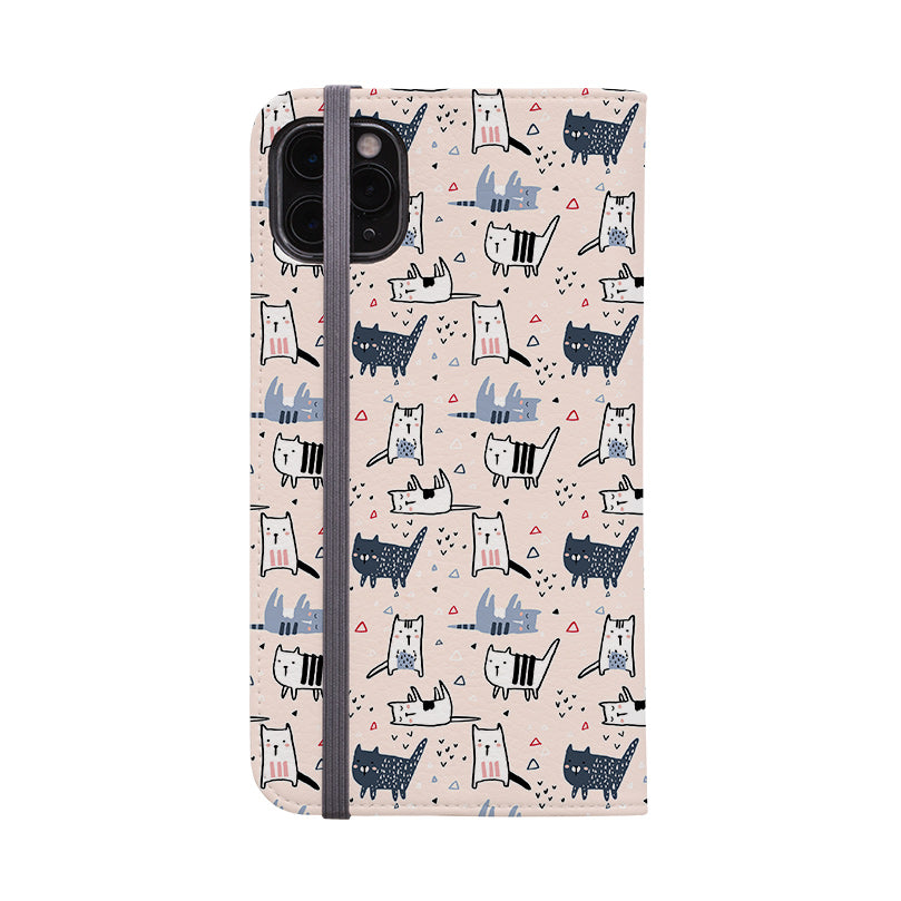 Wallet phone case-Meowise-Vegan Leather Wallet Case Vegan leather. 3 slots for cards Fully printed exterior. Compatibility See drop down menu for options, please select the right case as we print to order.-Stringberry