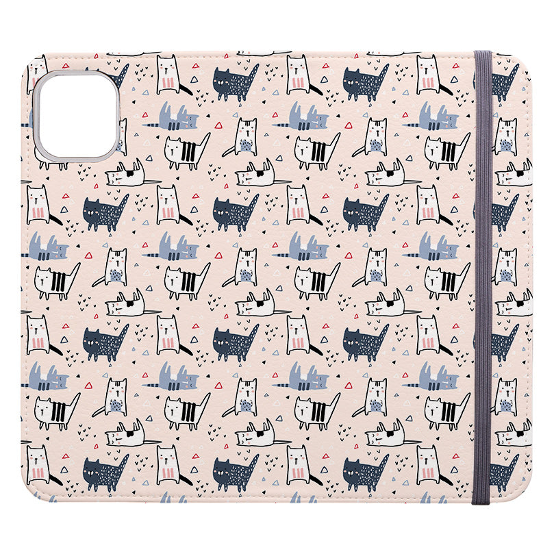 Wallet phone case-Meowise-Vegan Leather Wallet Case Vegan leather. 3 slots for cards Fully printed exterior. Compatibility See drop down menu for options, please select the right case as we print to order.-Stringberry