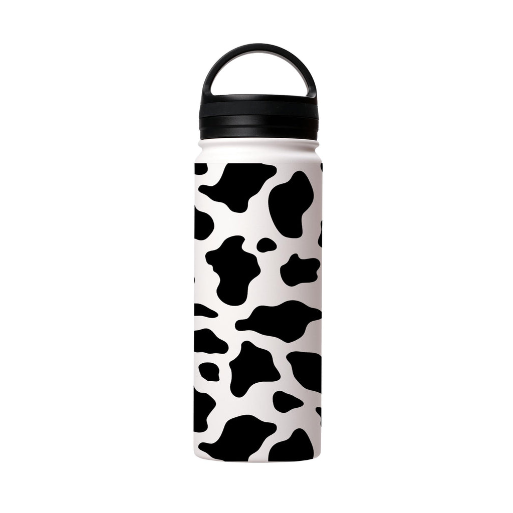 Water Bottles-Moo Insulated Stainless Steel Water Bottle-18oz (530ml)-handle cap-Insulated Steel Water Bottle Our insulated stainless steel bottle comes in 3 sizes- Small 12oz (350ml), Medium 18oz (530ml) and Large 32oz (945ml) . It comes with a leak proof cap Keeps water cool for 24 hours Also keeps things warm for up to 12 hours Choice of 3 lids ( Sport Cap, Handle Cap, Flip Cap ) for easy carrying Dishwasher Friendly Lightweight, durable and easy to carry Reusable, so it's safe for the planet