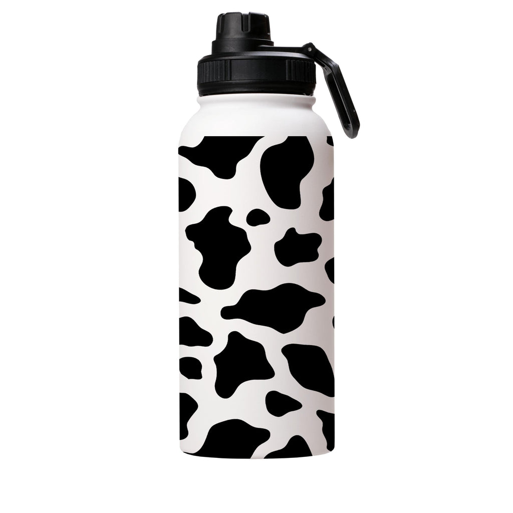 Water Bottles-Moo Insulated Stainless Steel Water Bottle-32oz (945ml)-Sport cap-Insulated Steel Water Bottle Our insulated stainless steel bottle comes in 3 sizes- Small 12oz (350ml), Medium 18oz (530ml) and Large 32oz (945ml) . It comes with a leak proof cap Keeps water cool for 24 hours Also keeps things warm for up to 12 hours Choice of 3 lids ( Sport Cap, Handle Cap, Flip Cap ) for easy carrying Dishwasher Friendly Lightweight, durable and easy to carry Reusable, so it's safe for the planet 