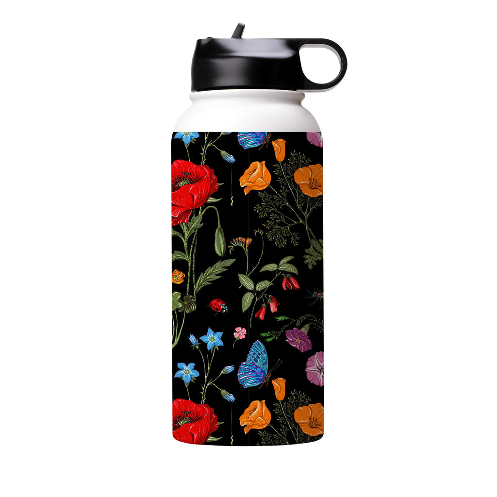 Water Bottles-Moonlight Garden Insulated Stainless Steel Water Bottle-32oz (945ml)-Flip cap-Insulated Steel Water Bottle Our insulated stainless steel bottle comes in 3 sizes- Small 12oz (350ml), Medium 18oz (530ml) and Large 32oz (945ml) . It comes with a leak proof cap Keeps water cool for 24 hours Also keeps things warm for up to 12 hours Choice of 3 lids ( Sport Cap, Handle Cap, Flip Cap ) for easy carrying Dishwasher Friendly Lightweight, durable and easy to carry Reusable, so it's safe for