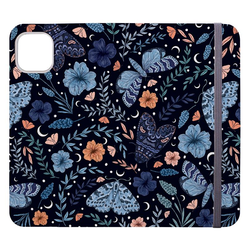 Wallet phone case-Moth By Jade Mosinski-Vegan Leather Wallet Case Vegan leather. 3 slots for cards Fully printed exterior. Compatibility See drop down menu for options, please select the right case as we print to order.-Stringberry