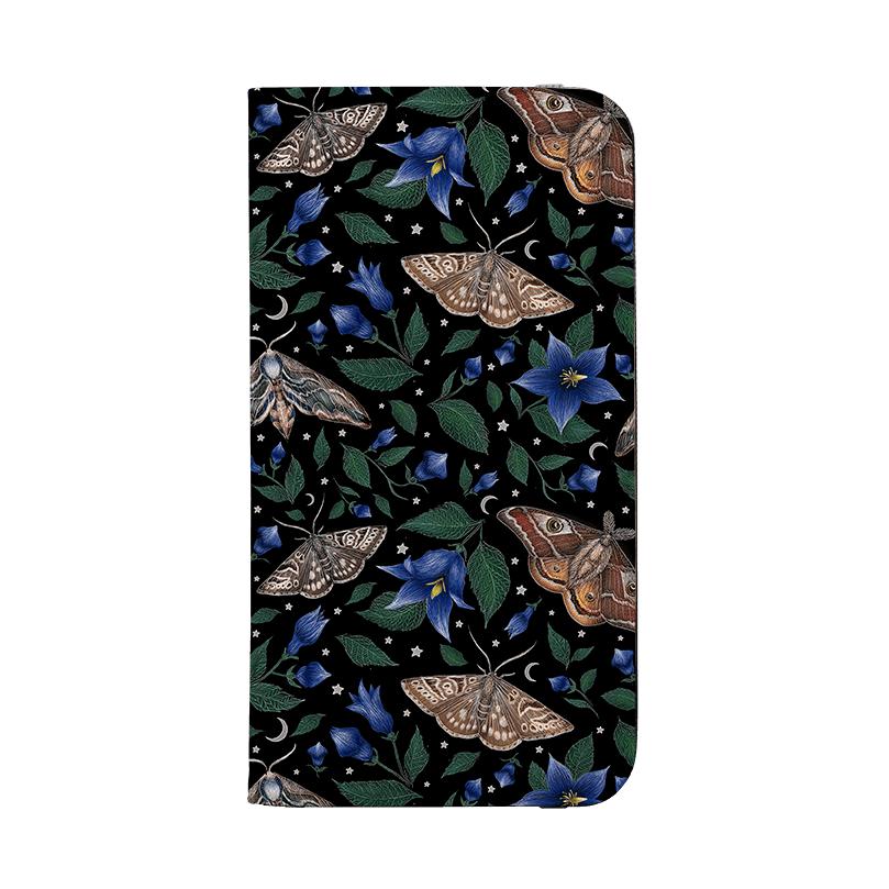 Wallet phone case-Moths By Catherine Rowe-Vegan Leather Wallet Case Vegan leather. 3 slots for cards Fully printed exterior. Compatibility See drop down menu for options, please select the right case as we print to order.-Stringberry