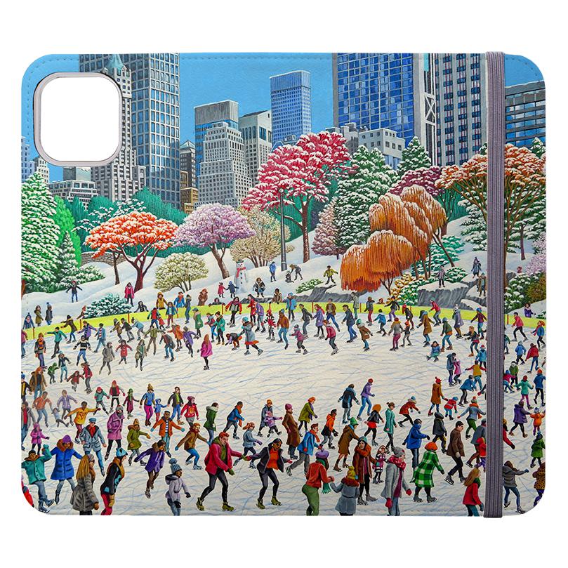 Étui portefeuille pour téléphone - New York Skaters par Philip Hood - Étui portefeuille en cuir végétalien. Cuir végétalien. 3 fentes pour cartes. Extérieur entièrement imprimé. Compatibilité : Consultez le menu déroulant pour les options, veuillez sélectionner le bon étui car nous imprimons sur commande.-Stringberry